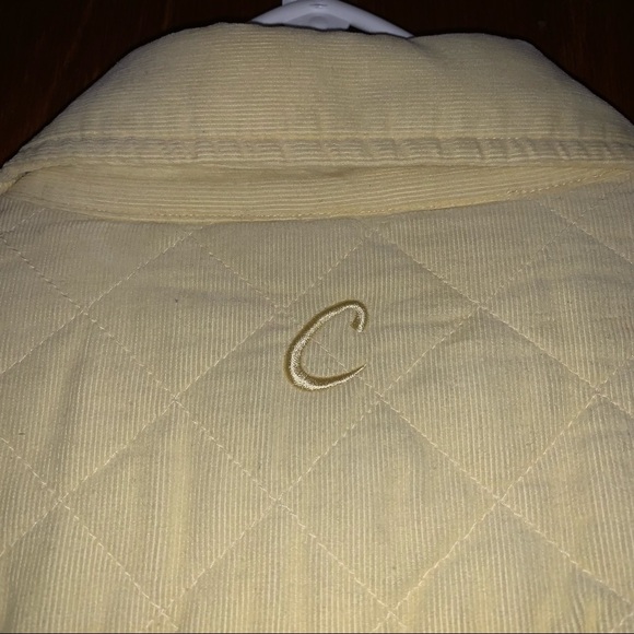 Women’s L REG CABELA’S Yellow Corduroy Quilted Cotton Polyester Insulated Jacket - Picture 12 of 12